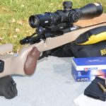 Kelbly Atlas Tactical rifle with Harrell's tuner brake and Lapua ammo during testing.