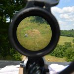 Observing a plate rack at ~650 yards though the Leupold Mark 5HD 5-25x56 rifle scope with PR2-MIL reticle