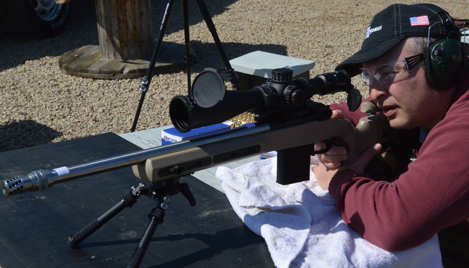 Doing some long range shooting with Minox ZP5 5-25x56 on a Kelbly's Atlas Tactical, in a Grayboe Ridgeback stock