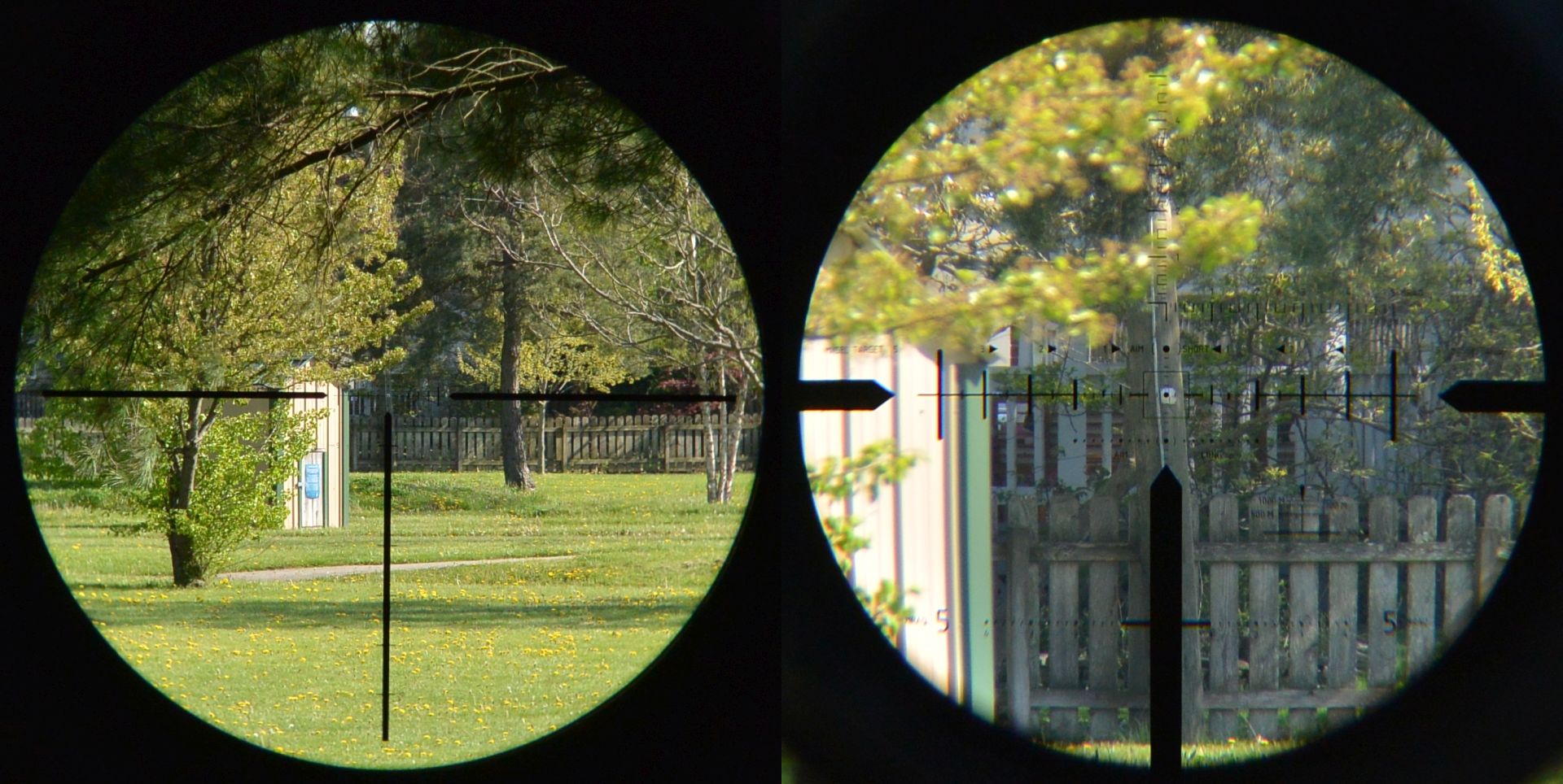 THLR reticle in the Minox ZP5 5-25x56 at low and high power