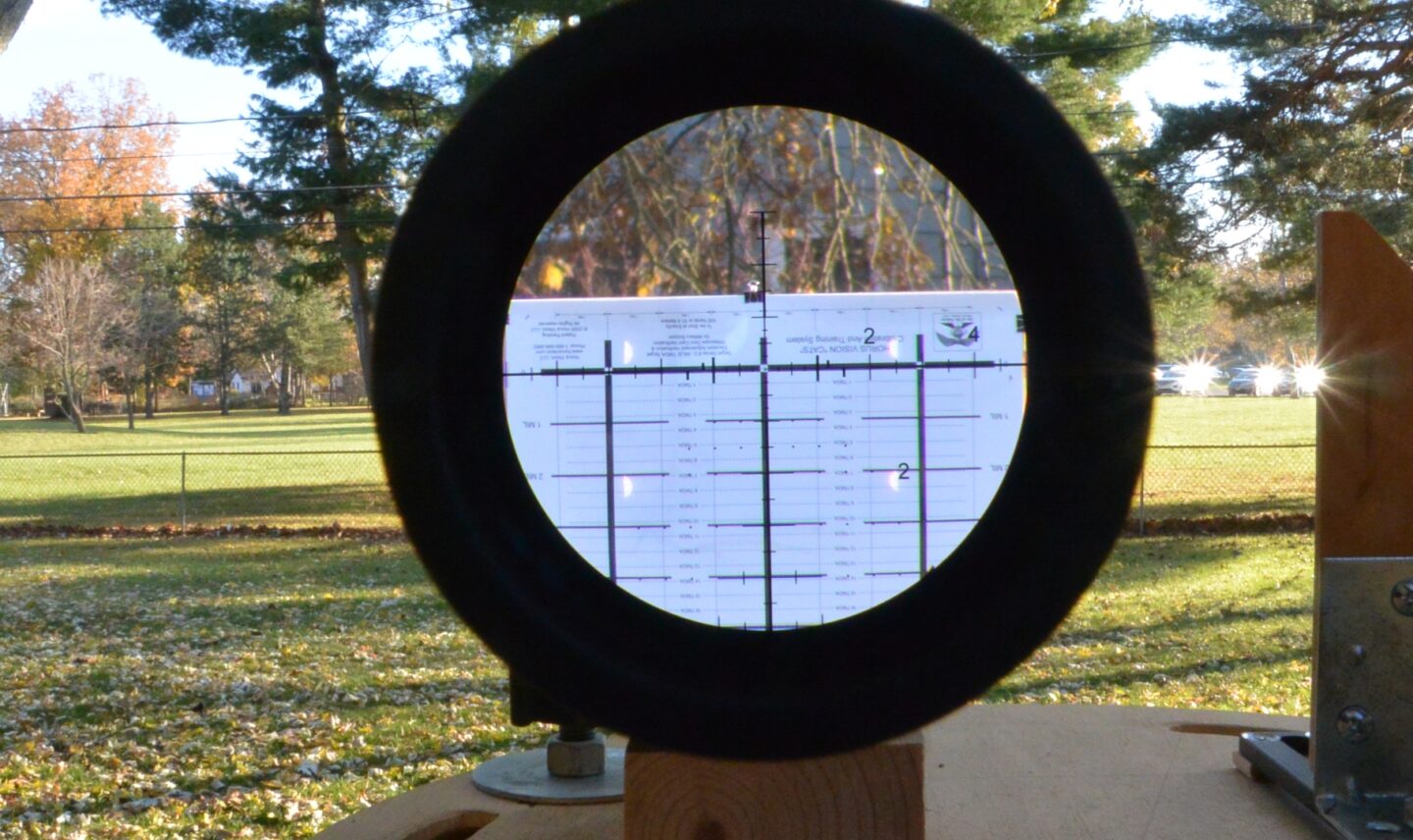 Bushnell Elite Tactical XRS3 6-36x56mm riflescope at 36x doing mechanical testing  using the Horus CATS tall target 