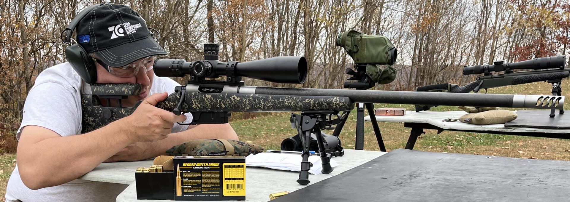 Shooting the Sightron SIII PLR FFP 6-24x50 ZS scope at 1,000 yards atop the Mesa Precision Arms Crux using Berger's excellent 140gr factory ammo. 