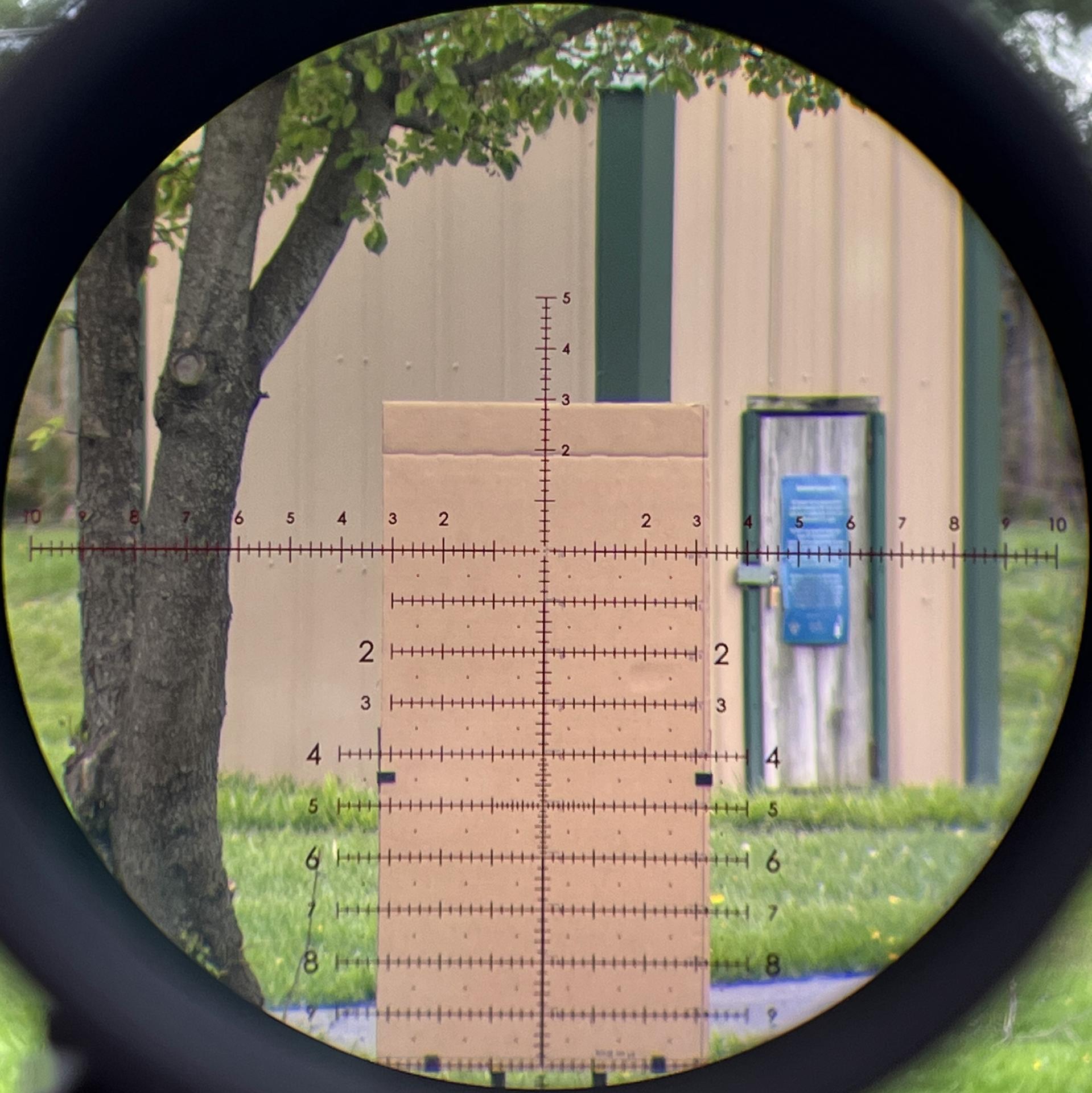 Deploy Mil 2 or DM2 reticle in the Bushnell Match Pro ED 5-30x56mm on calibrated test target