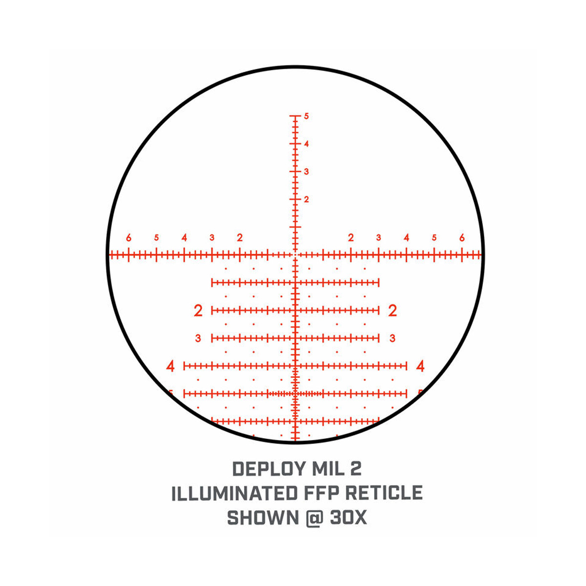 Deploy Mil 2 or DM2 reticle in the Bushnell Match Pro ED 5-30x56mm