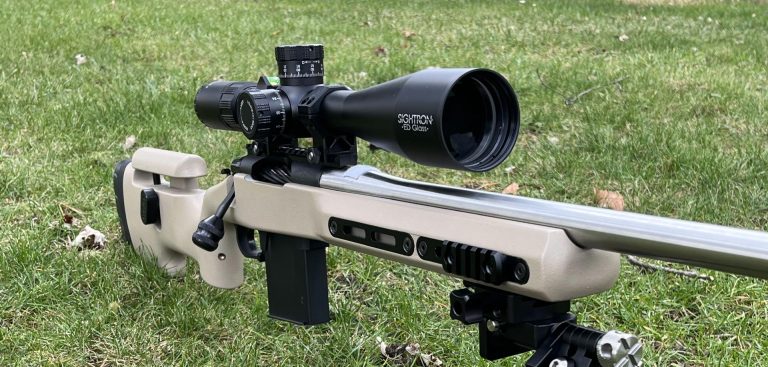 Sightron S6 5-30x56 FFP aboard the Kelbly Atlas rifle