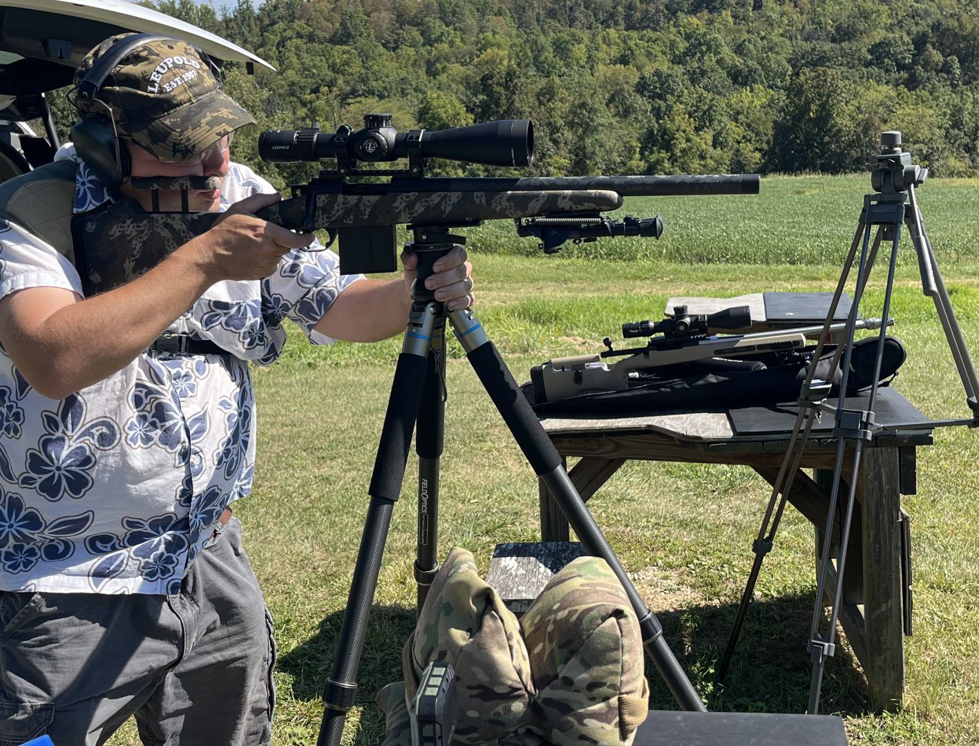 The Leupold Mark 4HD 4.5-18x52 on the Pure Precision 350L shooting off a Field Optics Research Hunter 32 tripod