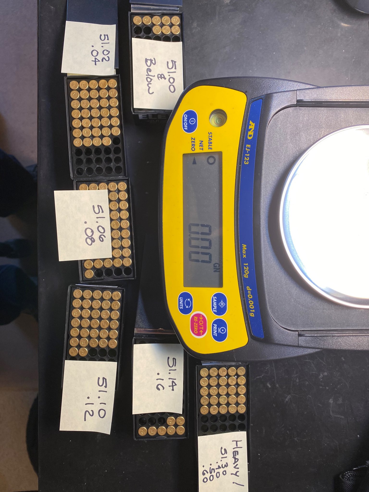 2021 4 7 Weight Sorting Eley Black Box on A&D EJ-123 scale.jpg