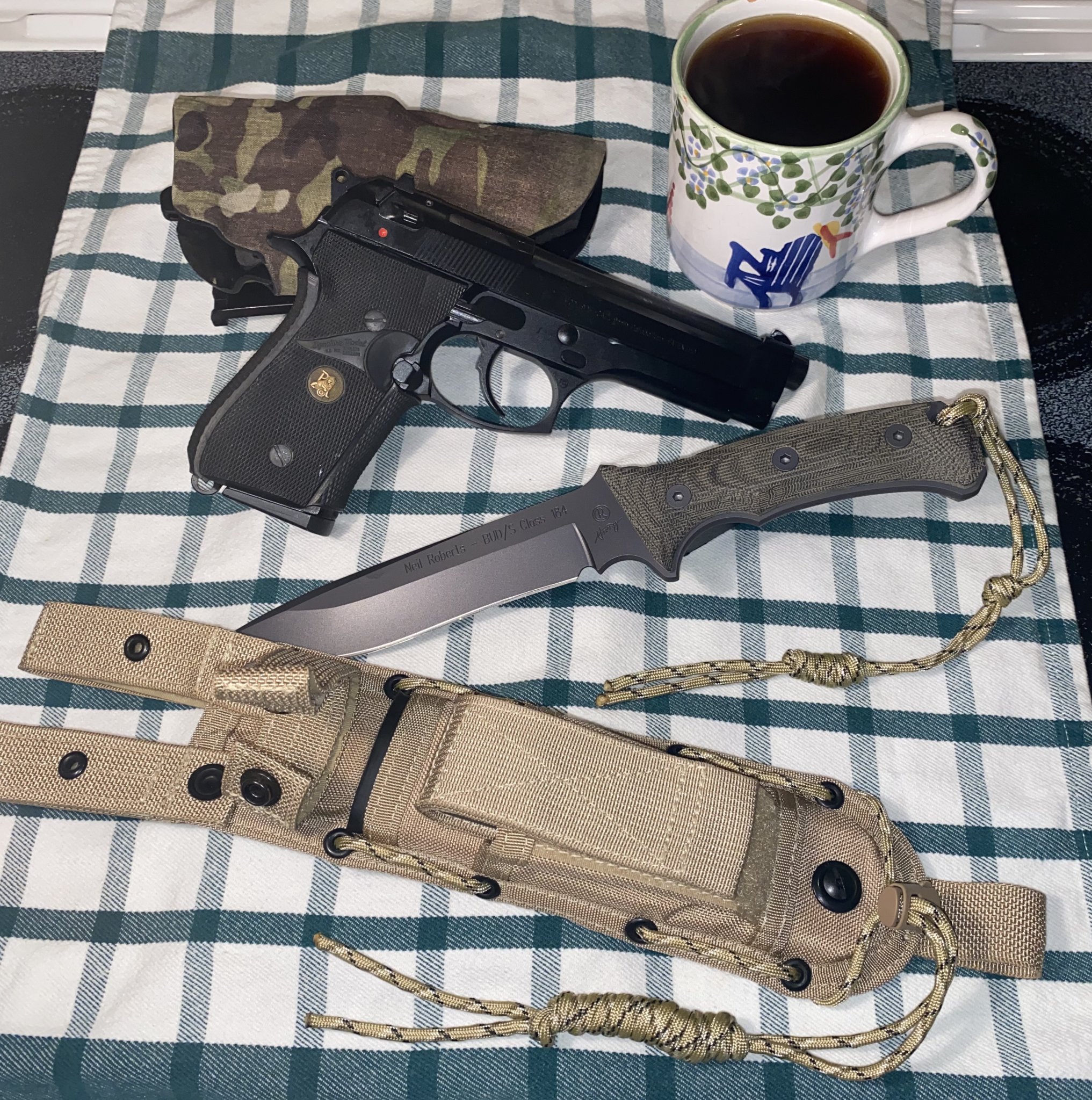 Beretta 92F with Chris Reeves Neil Roberts SEAL Commemorative KnifeIMG_7243with Coffee Photos ...jpg