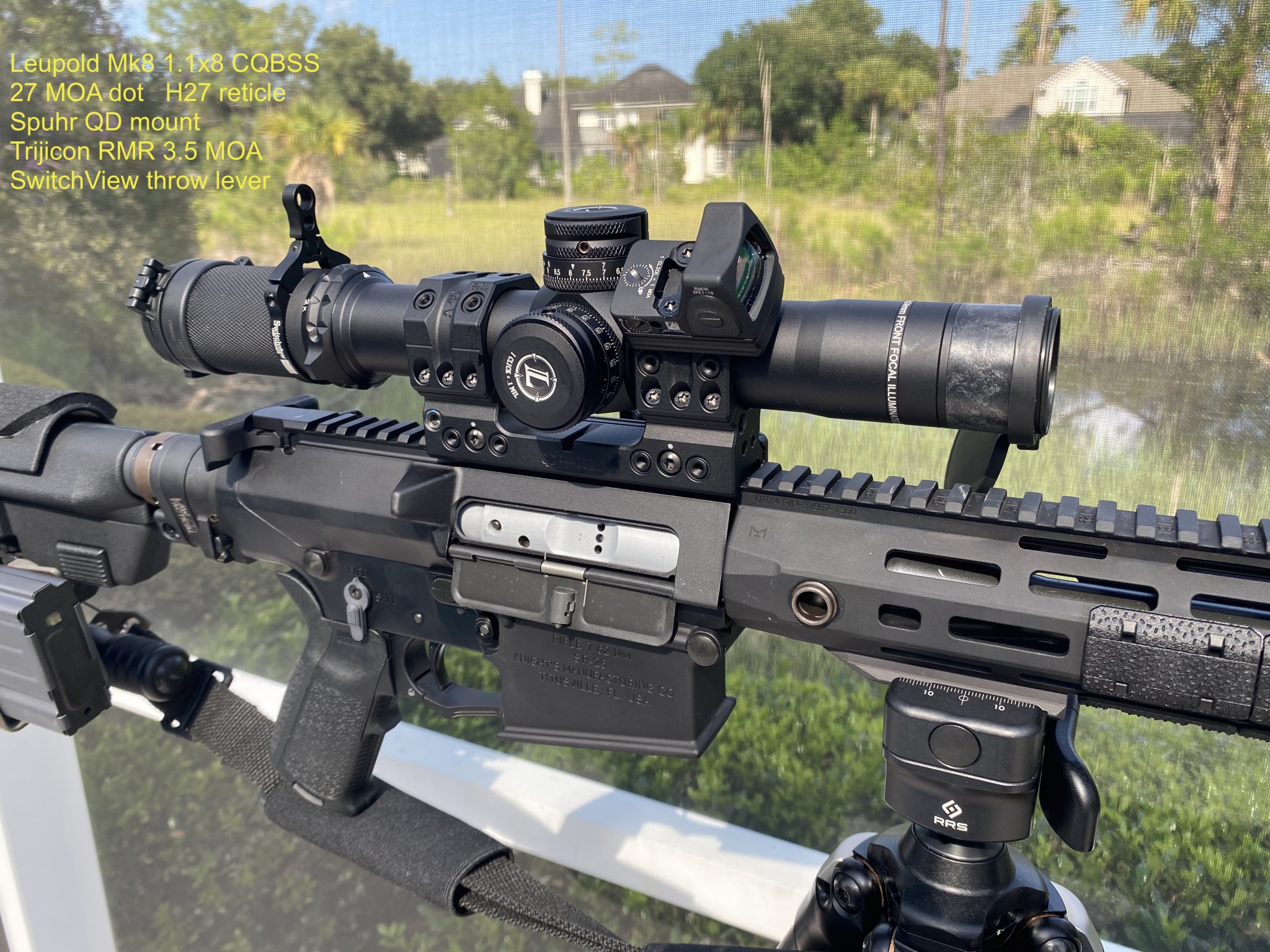 IMG_0184KAC SR-25 WITH SUPPRESSOR BLACK SCOPE & SLING RMR MOUNTED POOLSIDE 07.30.21 copy.jpg