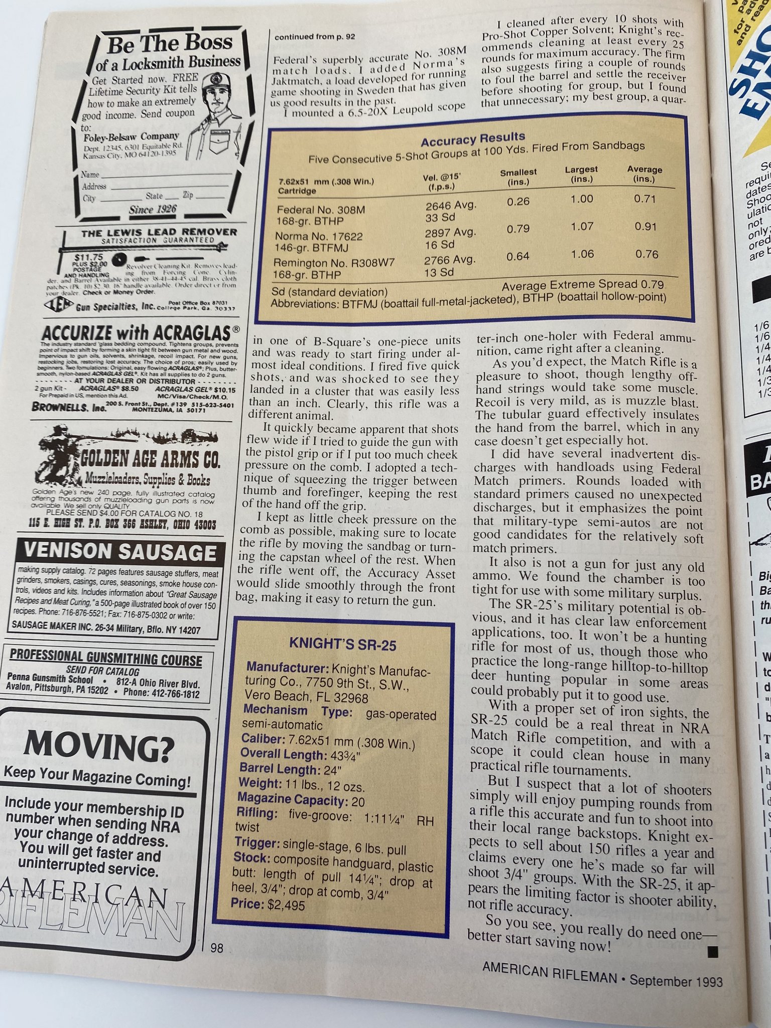 IMG_2295Knights SR-25  The One Hole Semi Auto Article American Rifleman Magazine Sep 1993 copy.jpg