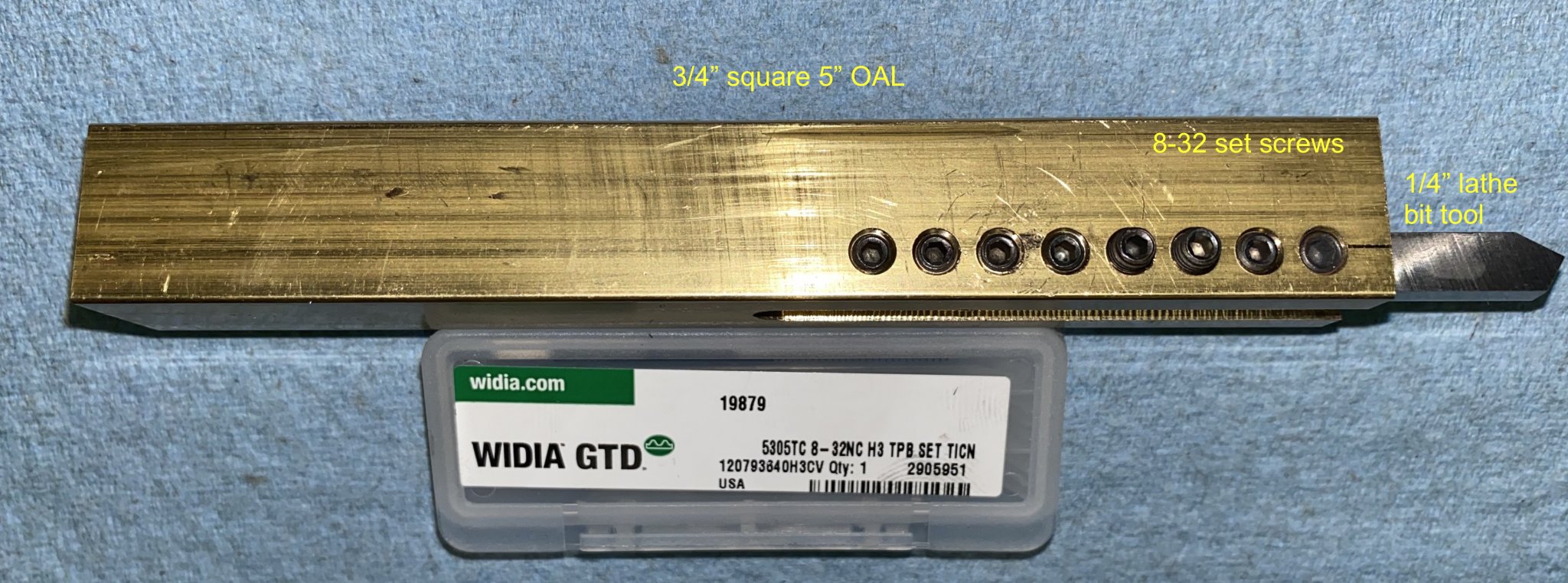 IMG_9033LATHE TOOL BIT HOLDER AND SMALL TAP ALUMINUM ROUND DRIVER FABRICATED MJD 10.18.23A.jpg