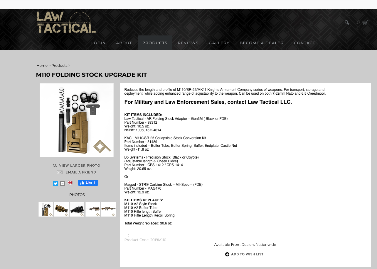 Law Tactical M110 Folding Stock Upgrade Kit - Butt Stock  copy.png