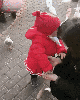 little girl and bird.gif