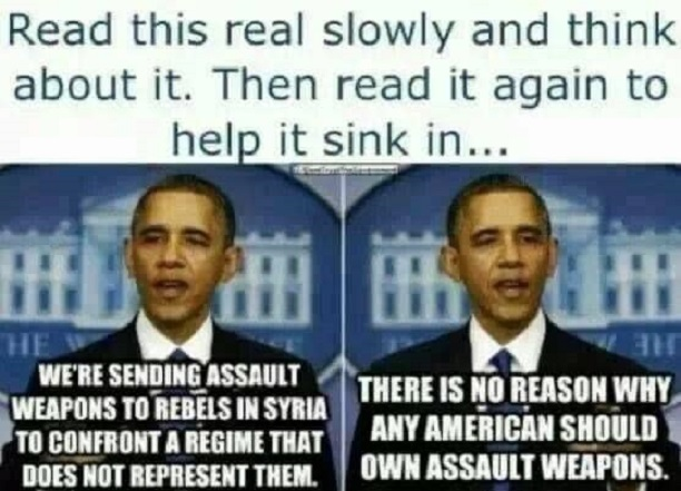 Obama Gives Assault Weapons to Syrians.png