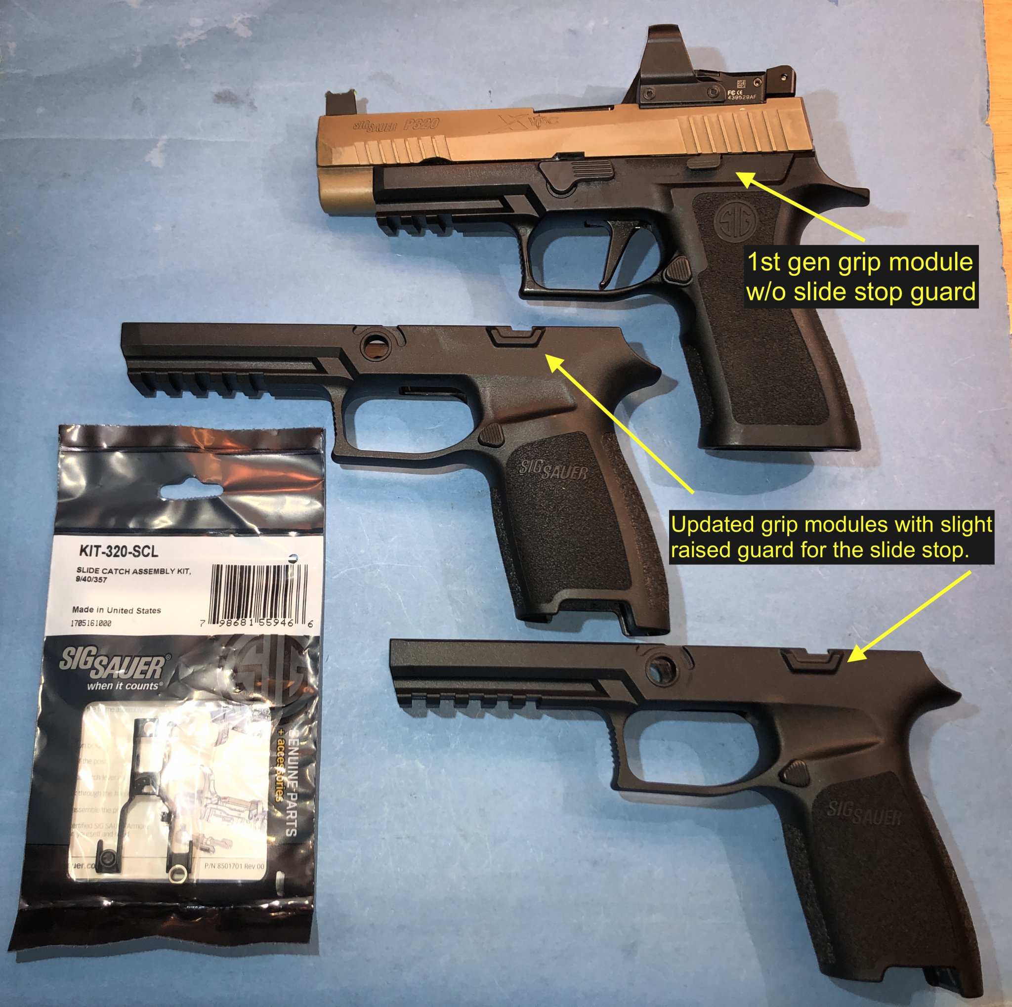 Sig P320 Slide Catch Assembly Update for New Style Grip Modules  Dec 2019IMG_4445 copy.JPG
