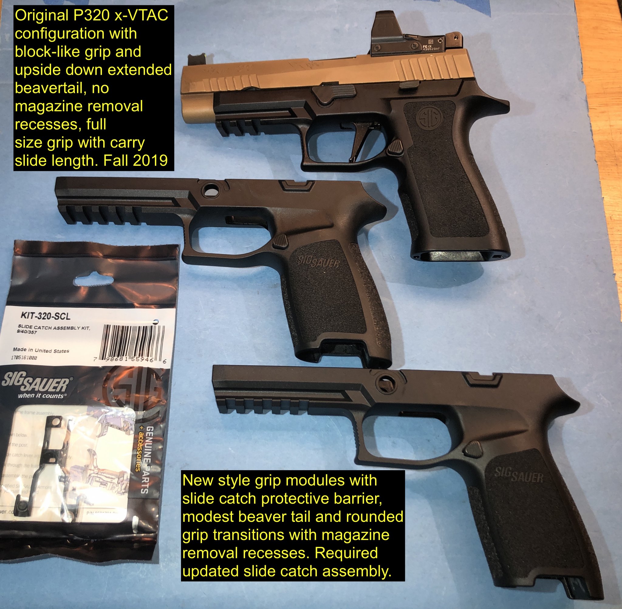 Sig P320 X-VTAC versus Large and Medium Grip Size Full Frame New Style Grip Modules  Dec 2019I...JPG