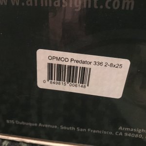 Armasight OPMOD Predator - 336 2-8X25 in FDE - Special Run for Optics Planet Box and Carry bag, Great condition, Ive never used this one outside of the house - $1500