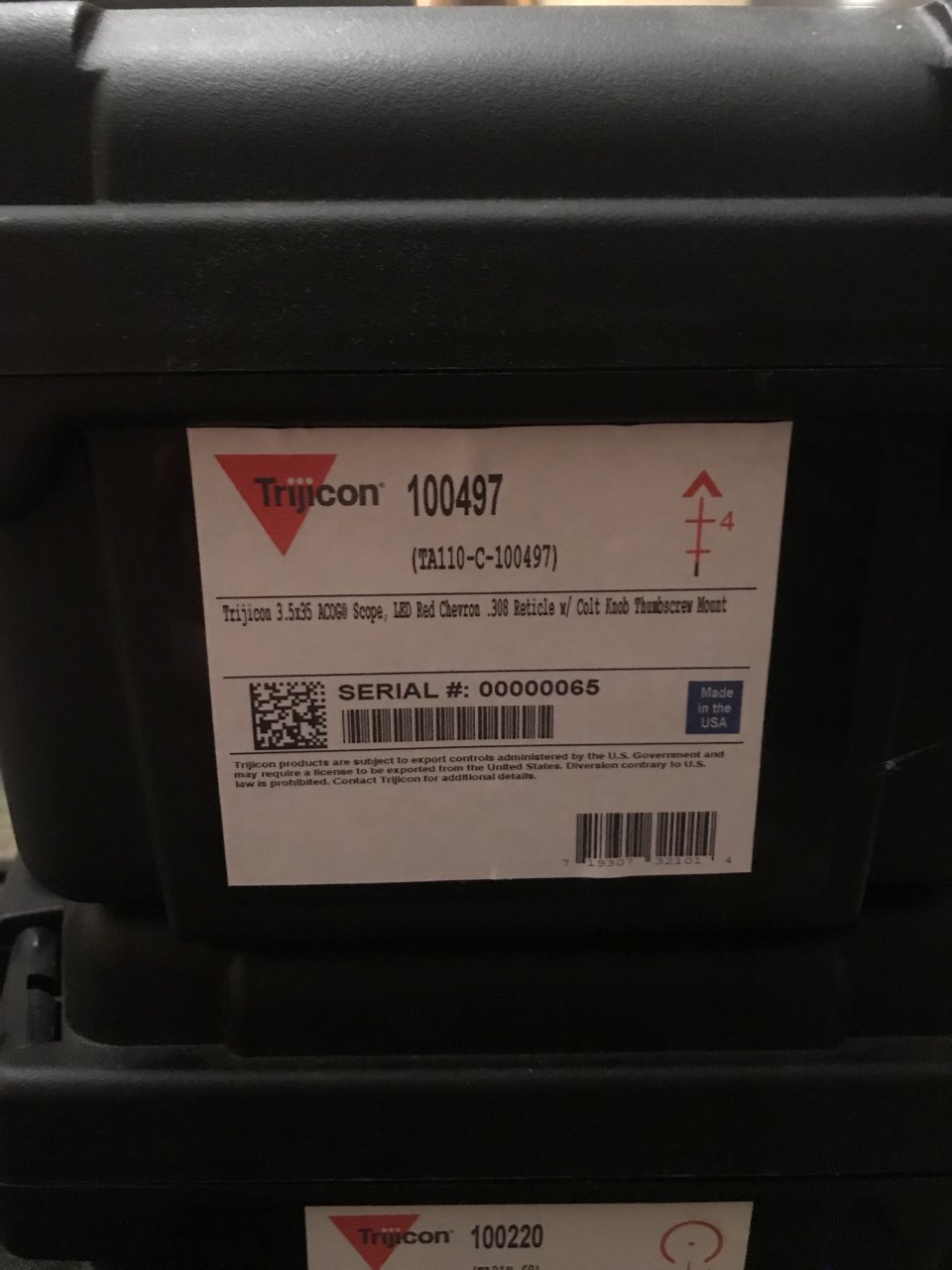 Trijicon TA110-C - LED 3.5X35 ACOG with red .308 Chevron  Great condition, looks like new, I never used it, Box and all the papers - $975