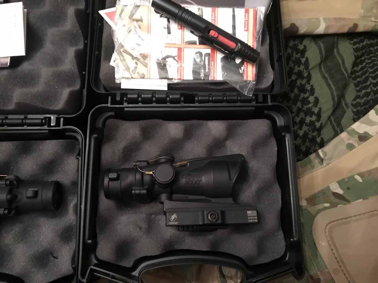 Trijicon TA31H-68 - Dual Illum 4X32 ACOG with red 6.8 Horseshoe and ADM mount Great condition, Brand New, Box and paperwork - $950